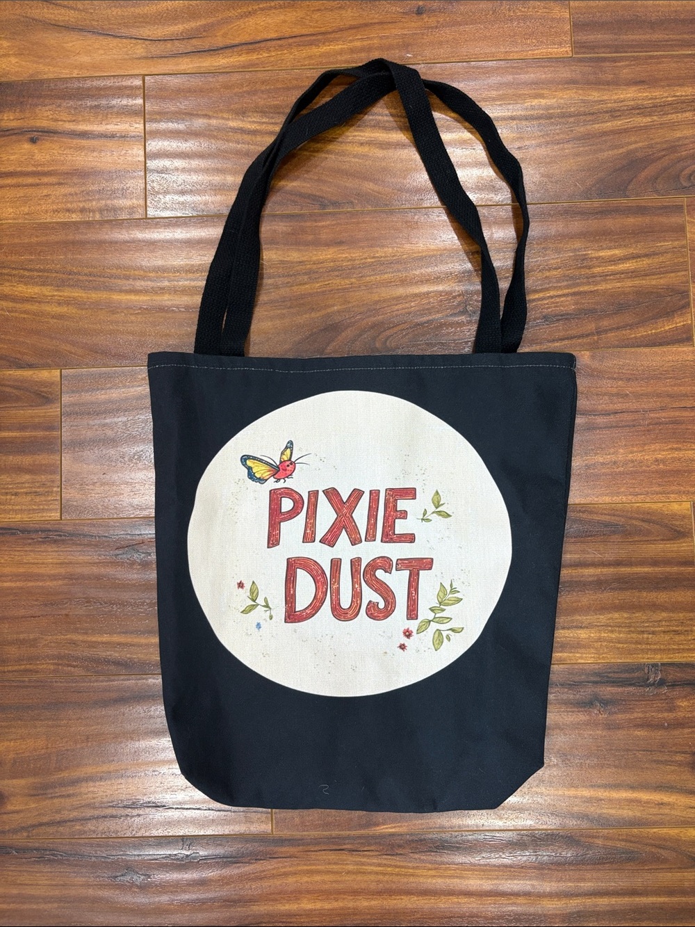 Pixie Dust Black Canvas Tote Bag